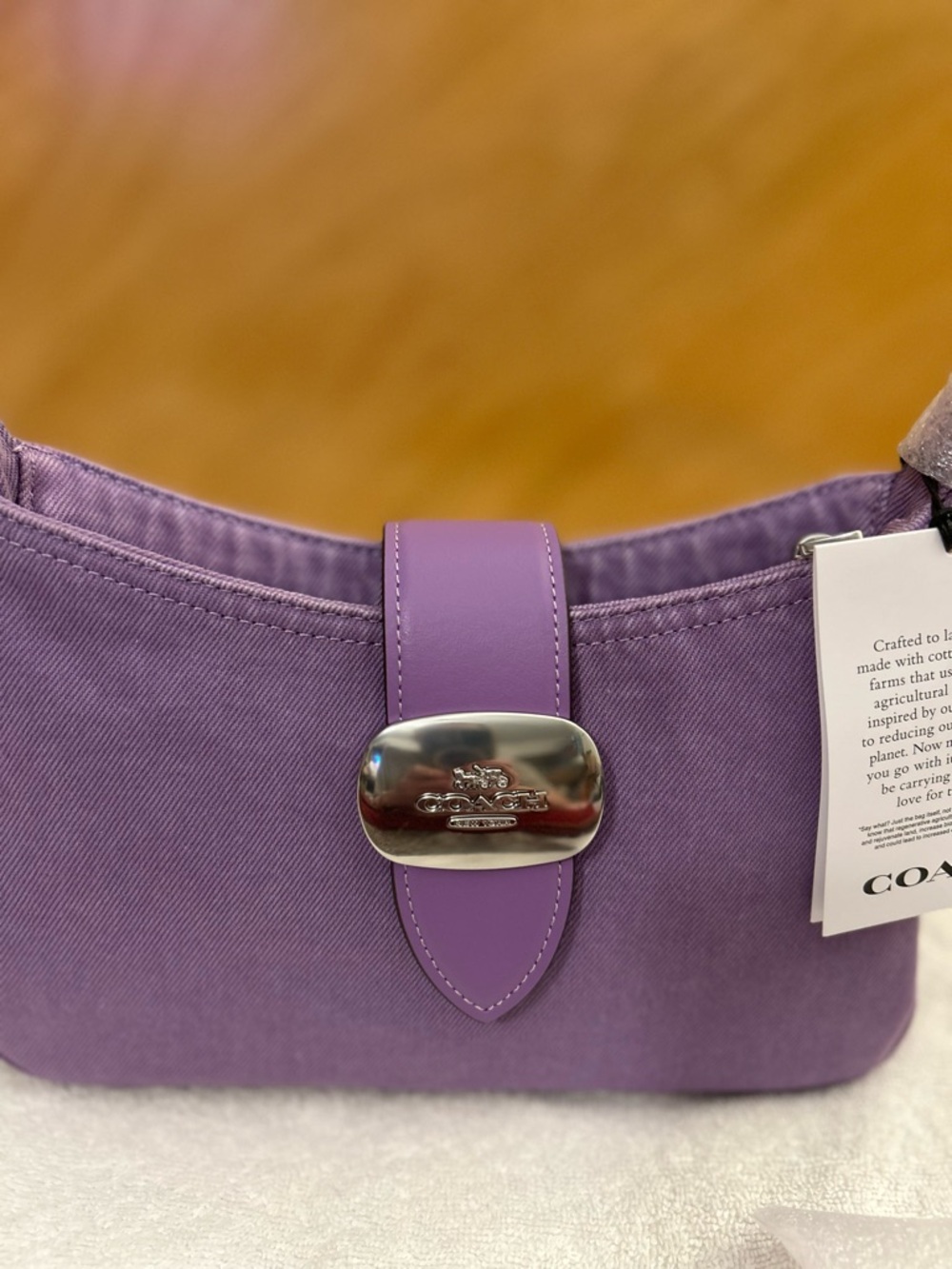 NWT COACH Eliza Shoulder Bag in Iris Purple Denim - Picture 5 of 8